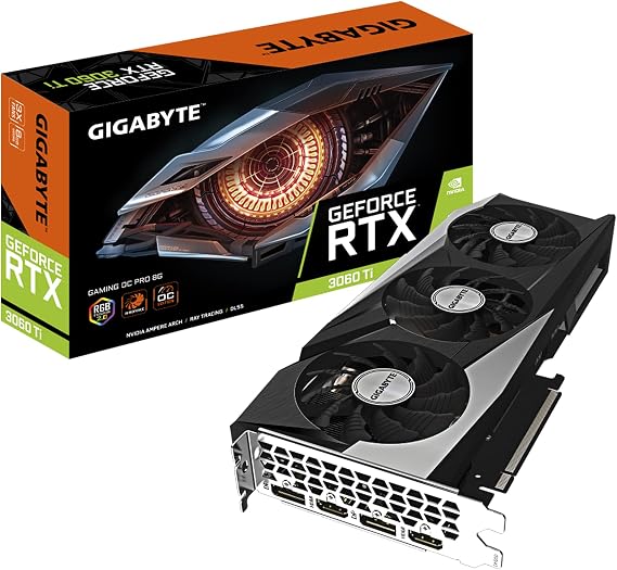 GIGABYTE GeForce RTX 3060 Ti Gaming OC PRO 8G (REV3.0) Graphics Card, 3X WINDFORCE Fans, LHR, 8GB 256-bit GDDR6, GV-N306TGAMINGOC PRO-8GD R3 Video Card
