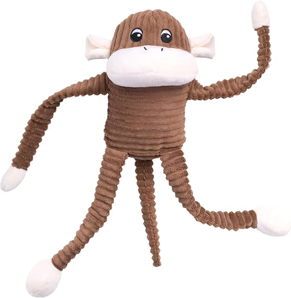 ZippyPaws Crinkle Monkey for Medium-Extra Large Dogs - Large, Brown
