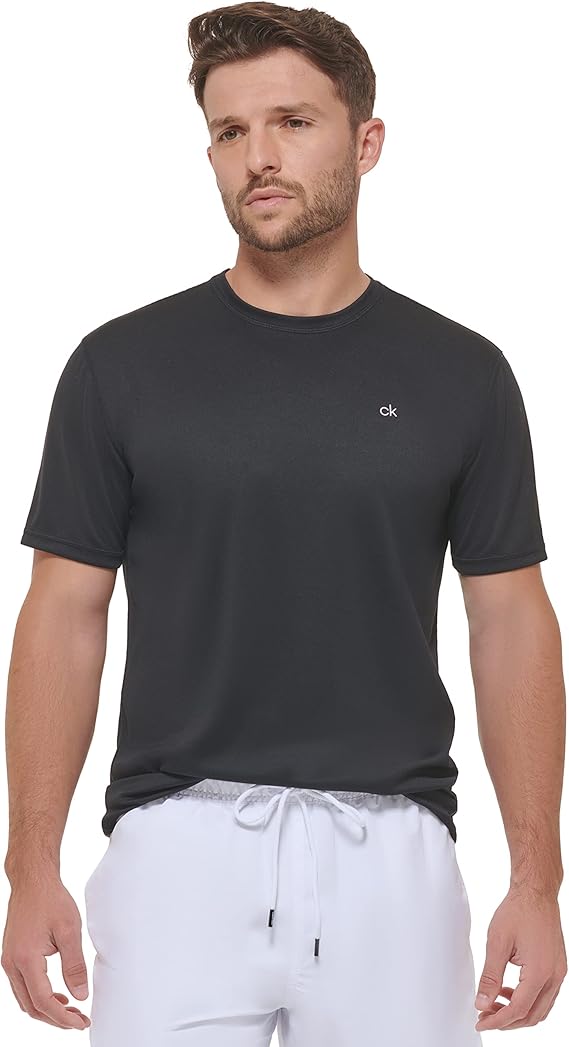 Calvin Klein Men's Standard Light Weight Quick Dry Short Sleeve 40+ UPF Protection Active Top