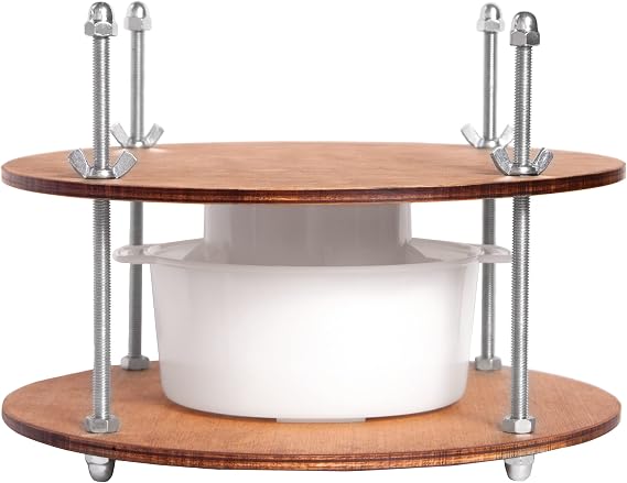 Wooden Cheese Press for Cheese Making Supplies Diameter 11 in Metal Guides Walnut and Cheese Mold with Follower Piston 1.3 Qt - Small Home Supply Ultimate Cheese Press Machine - Prensa Para Queso