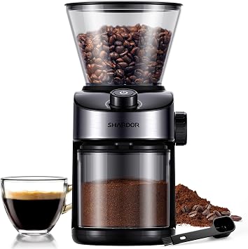 SHARDOR Burr Coffee Grinder Electric with 32 Grinding Sizes 3.0, Coffee Grinders for Home Use with 40 Seconds Adjustable Electronic Timer, Coffee Bean Grinder with Chamber Cleaning Button