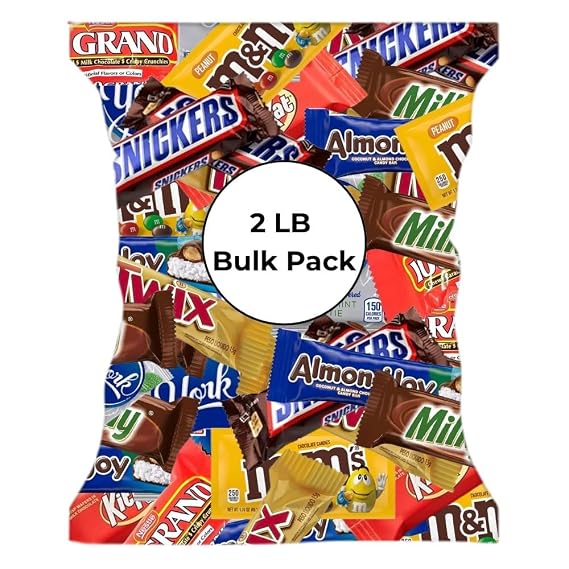 CandyKrave Assorted Chocolate Candy Variety Pack - 2 lbs Fun Size Chocolate Assortment - Individually Wrapped Bulk Chocolate Candy Mix - Delicious Sweets for Kids, Adults, Pantry, Office & Birthdays