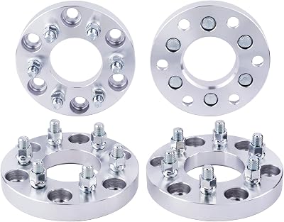 DCVAMOUS 4PC 6x4.5 to 6x5.5 Wheel Adapters 1 Inch with 12x1.25 Studs 66.1 Bore Compatible with Nissan 6 Lug 6x114.3 to 6x139.7 Rims for 2005-2023 Frontier | 2005-2012 Pathfinder | 2005-2015 Xterra