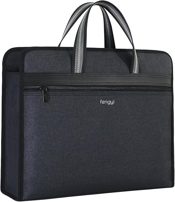 fengyi Large Capacity Business Briefcase, A4 Office Handbag, Oxford Cloth Conference Bag, Multi-layer Storage for Laptop