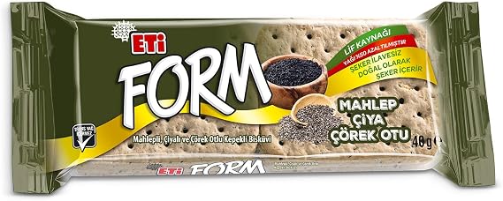 Eti Form Mahlepli Çiyalı ve Çörek Otlu Kepekli Bisküvi 40 g x 24 Adet