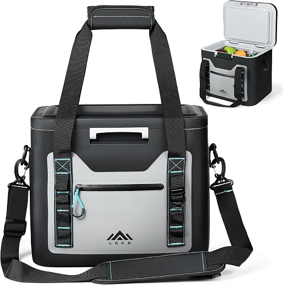 Lekesky Soft Cooler Bag 20 Can, Leakproof Insulated Cooler Backpack, Insulated Bag Portable Ice Chest Box for Beach, Beverage, Travel, Camping, Picnic, Trips, Floating Cooler with Zipper