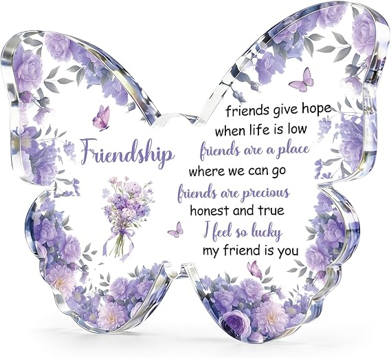 Friendship Gifts for Women Best Friends Birthday Gifts for Friend Female | Special Bestfriend Gift Ideas for Friend Female Besties Unique Butterfly Decor Gift for Friends Female