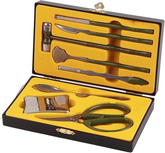 8Pcs Seafood Tool Set Lobster Crab Cracker Tools with Hammer Spoon Shaving Tweezers Fork Scissors Axe Little Chopping Block Seafood Shell Splitter Gift Seafood Tools for Kitchen