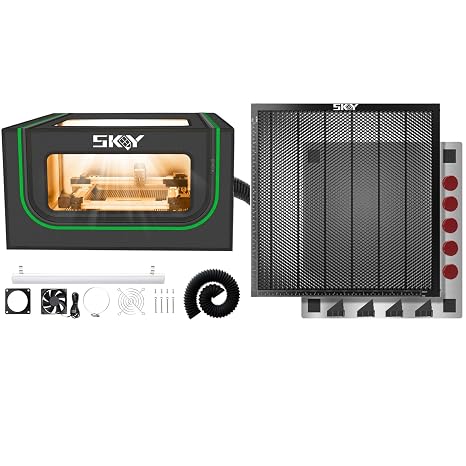 Laser Engraver Integrated Enclosure with LED Light Bundle Oxide Coating Honeycomb Laser Bed 500x500mm