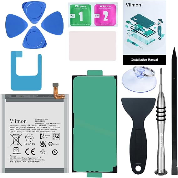 for S24 Ultra Battery Replacement Kits (New Upgraded) Compatible with Samsung Galaxy S24 Ultra SM-S928 All Models with Adhesive, Installation Manual and Repair Tool Kits