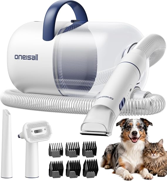 oneisall Dog Grooming Vacuum with Clippers & 4 Tools