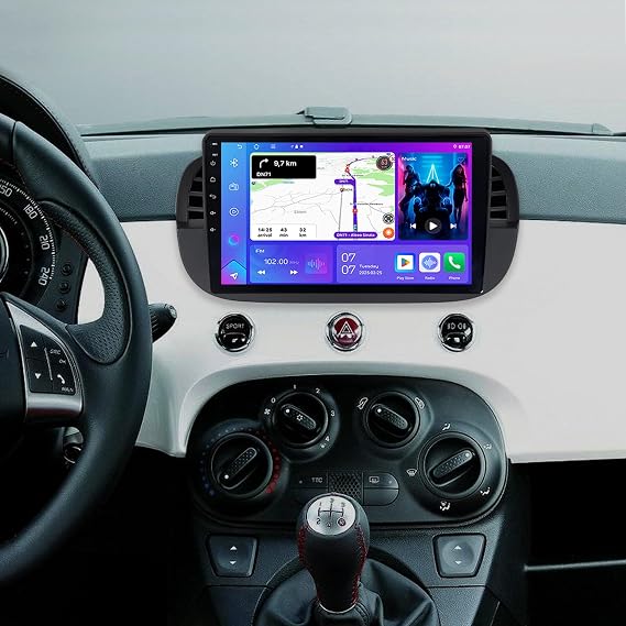 ASURE Car Stereo Radio for Fiat 500 2011-2015, 9 Inch 1280x800 HD Android 15 Head Unit, 4GB 64GB, Wireless CarPlay Android Auto, Bluetooth 5.4, WiFi 6, DSP, SWC, Backup Camera