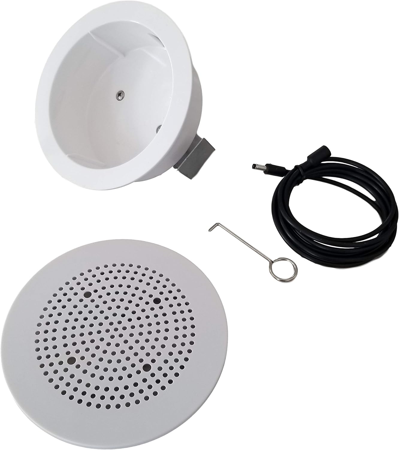 Mount Genie Flush Mount | Built-in Wall or Ceiling Bluetooth Speaker Mount [2019 Model] | Includes Optional Grill. Award Winning Design. Fantastic Sound White, 1-Pack