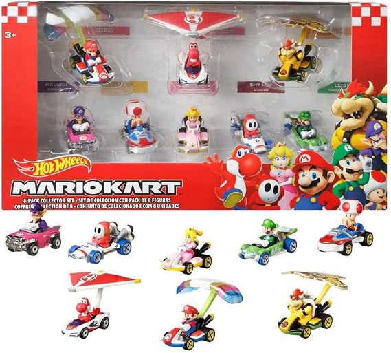 DieCast Hotwheels Mario Kart Cars 8 Pack [Collector Set]