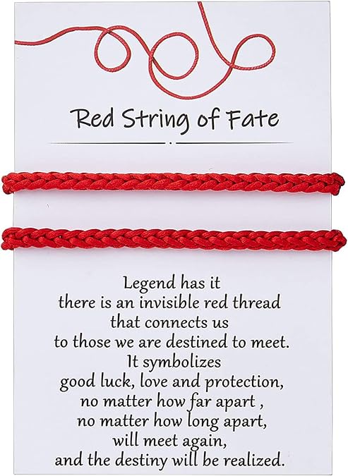 Desimtion Couples Bracelets Red String of Fate Matching Bracelets for Couples Gifts for Him and Her, Long Distance Relationship Gifts for Girlfriend and Boyfriend