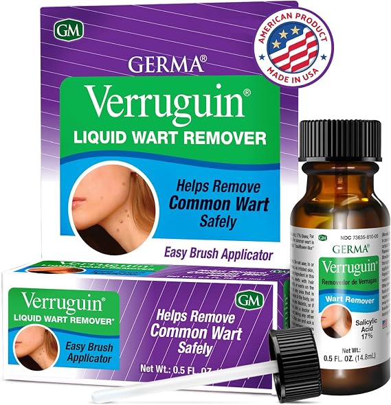 Germa Verruguin Wart Remover (Verrugas, Mezquino, Ojo de pescado) 0.5 OZ - Pack of 1 - Made in the USA