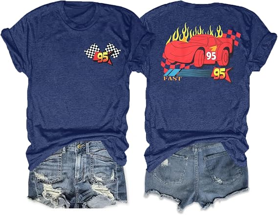 Car Shirts for Women Racing Car T-Shirts Family Vacation Trip Short Sleeve Shirt