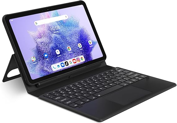 UMIDIGI Keyboard Case for Active T1 Tablet, Active T1 Tablet Keyboard Case with Easy-Set Magnetic Stand, Large Precision Trackpad, Removable Case - Black