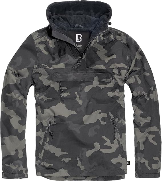 Brandit INDIVIDUAL WEAR Men's Fleece-Lined Quarter Zip Windbreaker Pullover