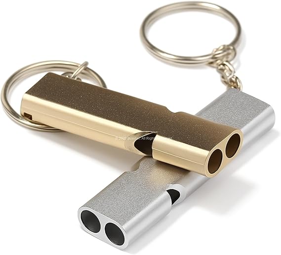 Busstier Emergency Whistle Aluminum Whistle Keychain Camping Hiking Accessory
