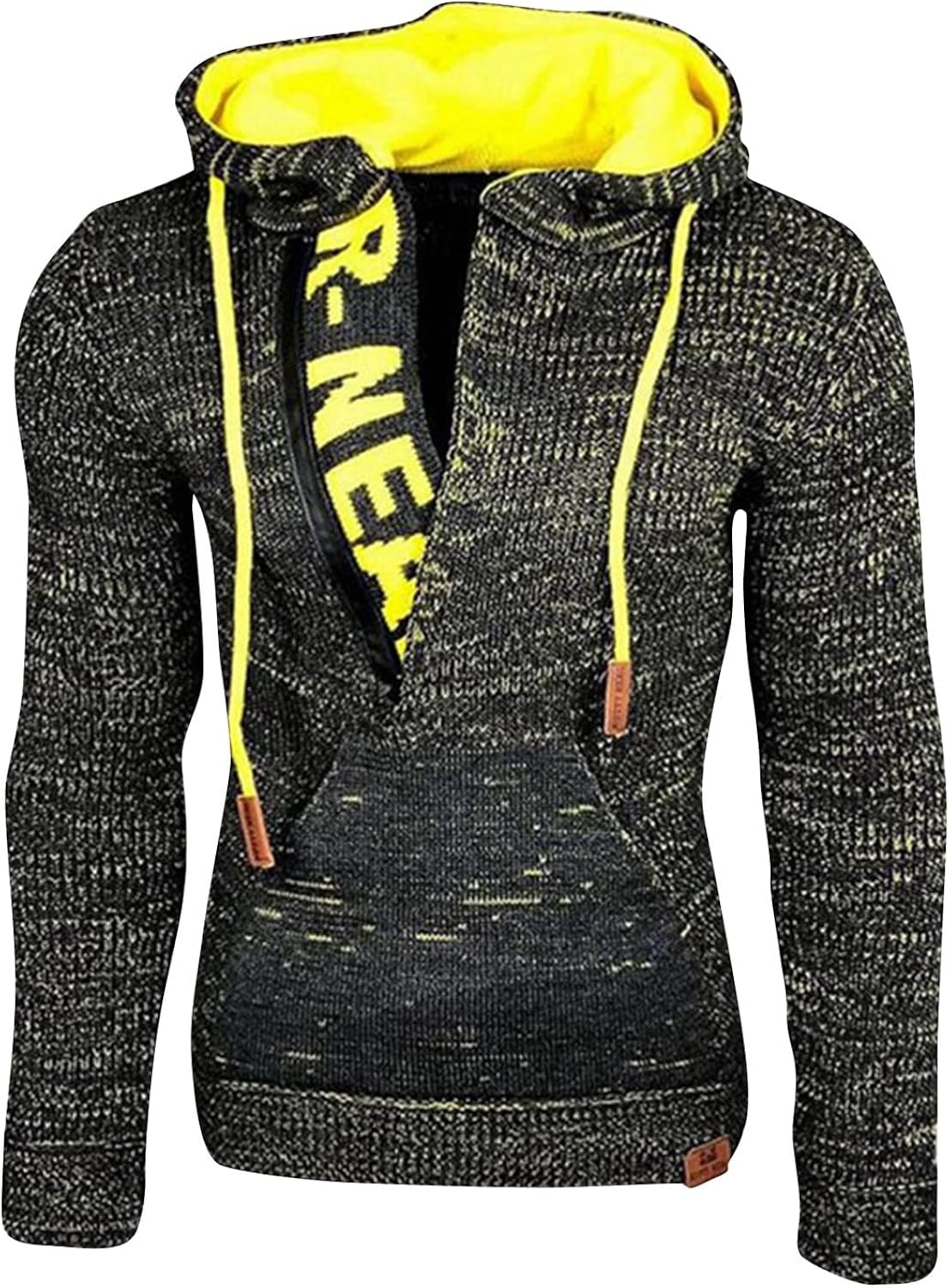 Hoodies for Men Casual Sweater Winter Knitted Warm Sweatshirts Fall Athletic Vintage 12 Zip Asymmetric Neck Hoodies