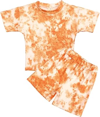 Toddler Baby Boys Girls Tie Dye Clothes Outfit Short Sleeve T Shirt Top Shorts Set Tracksuit Sports Outfit