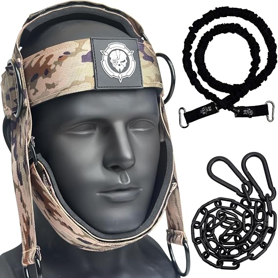 Neck Harness for Increases Neck Core Strength - Neck Exerciser with 30" Heavy Duty Steel Chain for Safely Lifting Weights Up to 280 lbs