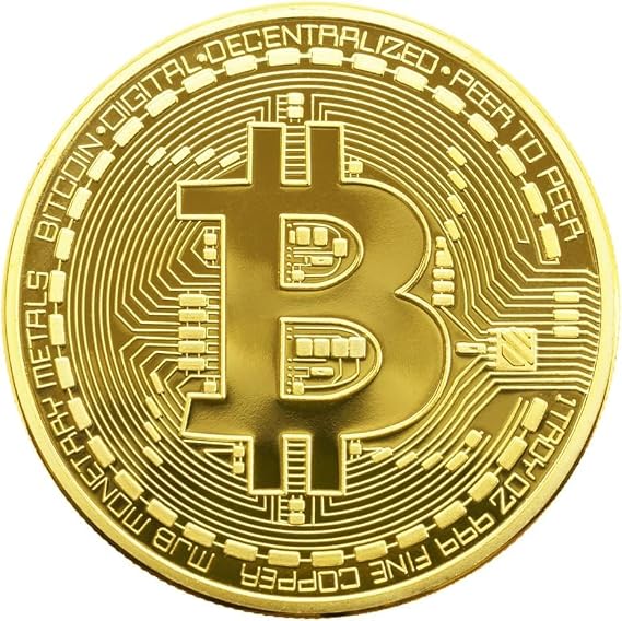 Gold Plated Bitcoin Coin Collectible Art Collection Gift Physical Commemorative Casascius Crypto Coin Metal Antique Imitation