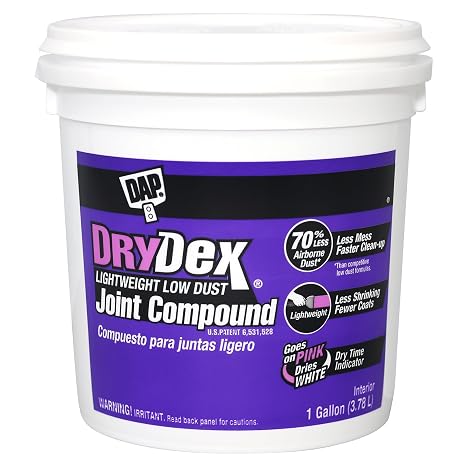 DAP DryDex Lightweight Low Dust Joint Compound, Pink/White, 1 Gal (7079810120)