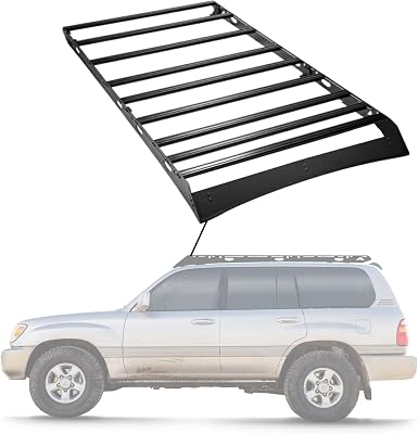 Sherpa -The Oxford Aluminum Roof Rack with Crossbars Made for 1998-2007 Toyota LC100 & Lexus LX470 - Drill Free Rack for Tents; Kayaks; Bikes; Skis Made in The USA Half