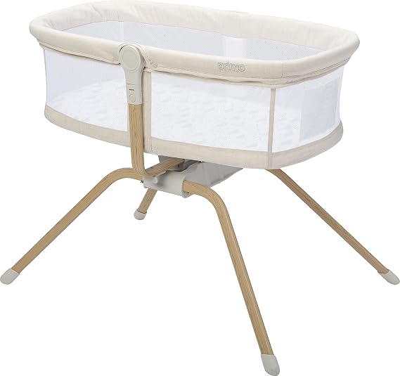 PRIMO Little Cloud Gliding Bassinet: Portable Folding Baby Bed with Removable Canopy, Travel Bag, and Mattress - Ideal Baby Bassinet, Lounger for Newborns, Bedside Sleeper, Perfect Travel Crib