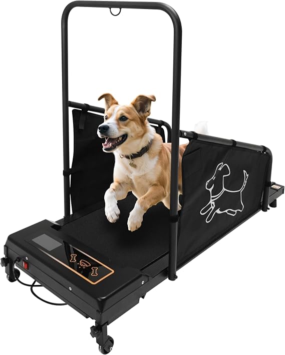 Dog Treadmill for Small to Medium Dogs Pet Running Machine with LED Display, Quiet 1.5HP Motor, Anti-Pinch Safety, 220lbs Capacity Indoor Exercise for Puppies to Senior Dogs