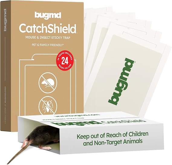 BugMD CatchShield Glue & Sticky Traps for Mice, Rats & Insects