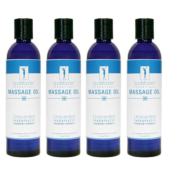 Master Massage Unscented Superior Grade Massage Oil 8ozper Bottle (4count), 1count, Clear