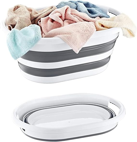 Orret Home Foldable Plastic Laundry Saddle Basket, Multi-Purpose Foldable Toy Basket, Lightweight and Durable, Excellent Organization and Storage Solution (40 Liters)