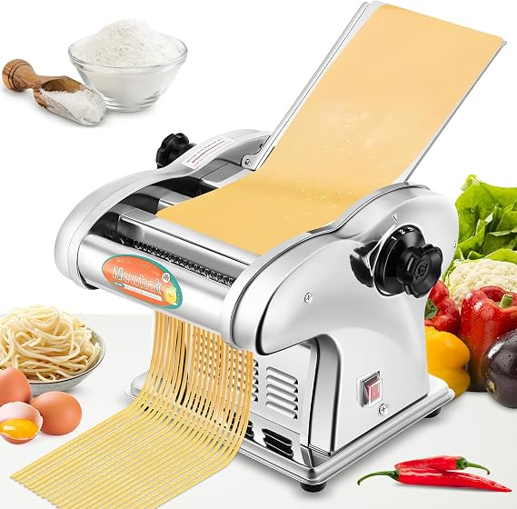Newhai Electric Pasta Maker, Stainless Steel 135W, 3 Noodle Sizes for Home