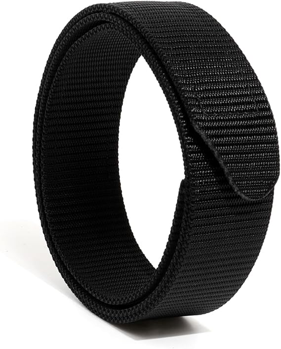 TACNEX No-Scratch Nylon Belt 1 3/8" No Metal Buckle Belt w/Hook & Loop Closure TSA Approved for Work Travel Mechanic Driver