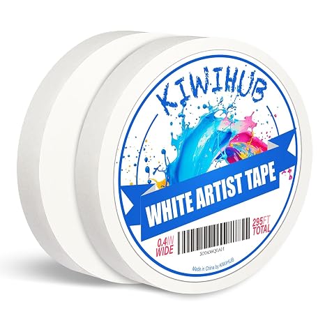 2 Pack Artist Tape for Watercolor Paper, 0.4 inch Wide 295 FT Long