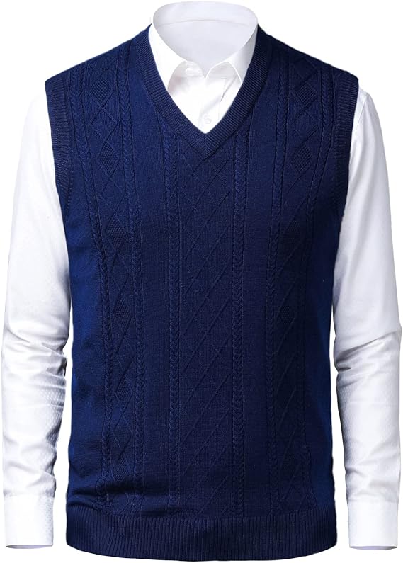 Mens Knitted Vest Jumper Gilets V-Neck Sleeveless Slipover Knitwear Classic Business Sweater Tank Tops Autumn Winter