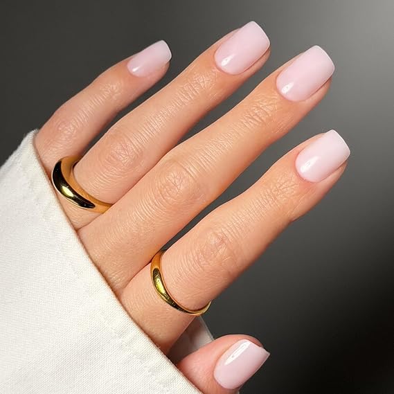 Glamnetic Press On Nails - Short Squoval, Glossy Fake Nails 30 Pc Full Kit