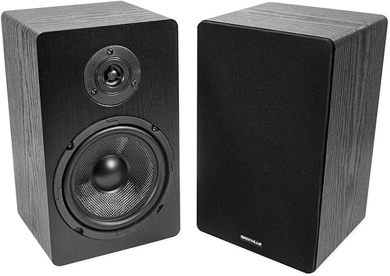 Rockville RockShelf 68B V2 Pair 6.5" Black Home Theater Bookshelf Speakers