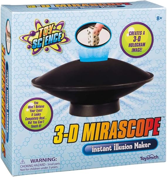 Toysmith 3-D Mirascope Hologram Image Maker STEM Toy, Black, 6 inches