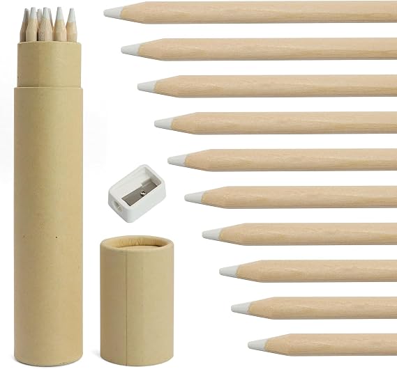 White Chalk Pencil 10 PCS for Drawing, Sketching, Shading, Blending | White Pencil Set for Beginners & Artists