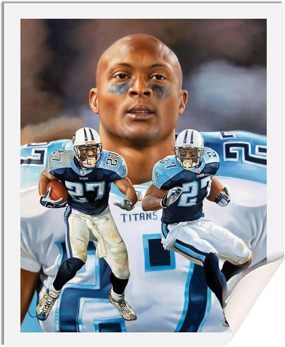 Eddie George Tennessee Football Team Pro RB Professional Running Back Art Print 1AM3 on 31x40 cotton canvas