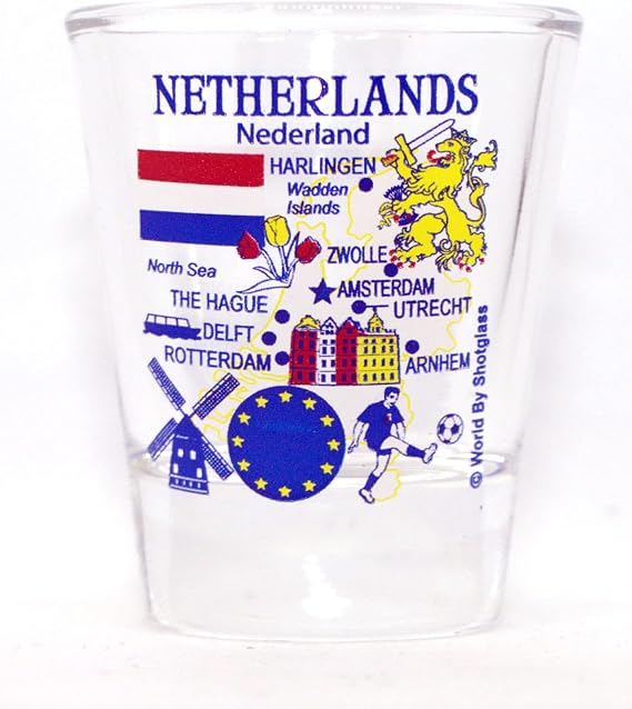 World By Shotglass Netherlands EU Series Landmarks and Icons Shot Glass