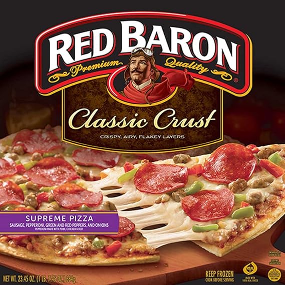 Red Baron Supreme Classic Crust Pizza, 23.45 Ounce -- 16 per case.