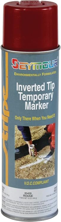 Seymour 20-635 Stripe Temporary Inverted Tip Marker, Safety Red