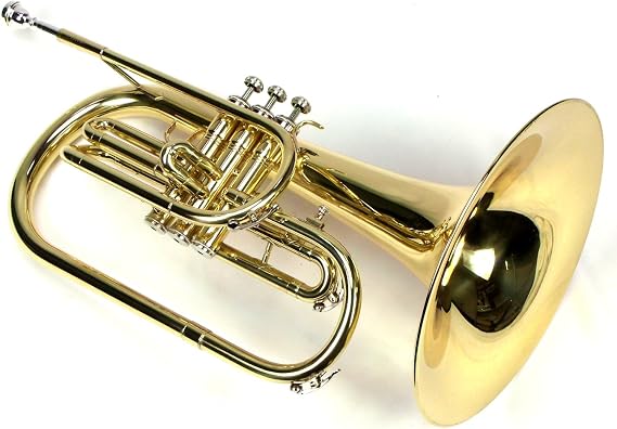 Moz Advanced Monel Pistons Marching Mellophone Key of F with Case and Mouthpiece-Gold Lacquer Finish