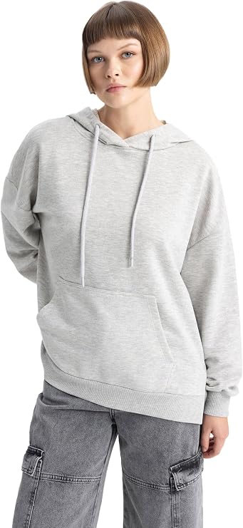 DeFacto Oversize Geniş Kalıp Kapüşonlu Sweatshirt
