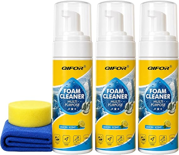 QIFOR Interior Cleaner,Effective Car Leather Car Seat Cleaner(3 PCS) | Suitable for Cleaning The inteerior of All Types of Vehicles